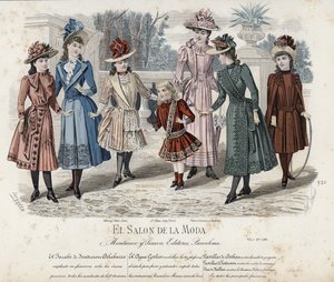 Placa de moda francesa, finales del siglo XIX