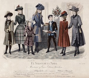 Placa de moda francesa, finales del siglo XIX