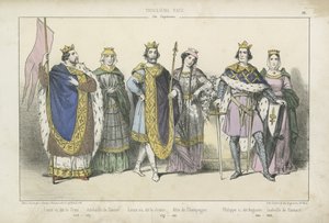 Reyes y reinas franceses de los siglos XII y XIII de French School