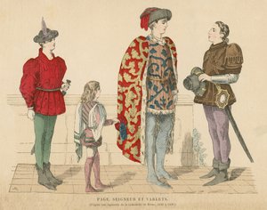 Señor francés y sirvientes, mediados del siglo XV de French School