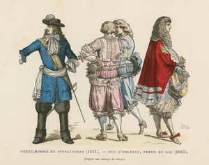 Trajes de hombres franceses, siglo XVII de French School