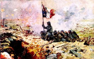 Soldados franceses durante la batalla del Somme 1916 (pintura)