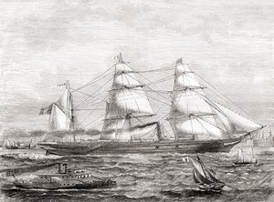Transatlántico francés a vapor Pereire (1866-1888), de Les Merveilles de la Science, pub.1870 de French School