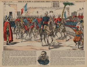 Tropas francesas comandadas por el Teniente Coronel Eugene Bonnier entrando en Tombuctú