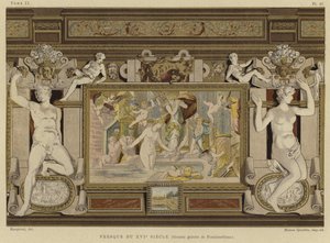 Fresco en el Castillo de Fontainebleau, Francia, siglo XVI de French School