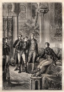 Friedrich Konrad Hornemann (1772-1801) conoció a Napoleón Bonaparte en El Cairo en 1797 en presencia de Gaspard Monge (1746-1818) y Claude Louis Berthollet (1748-1822) - ilustración tomada de 