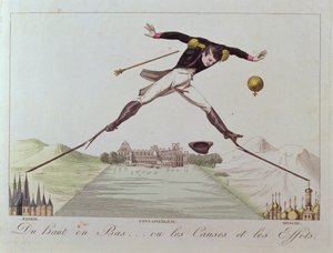 De alto a bajo... o las causas y los efectos, caricatura de la política exterior de Napoleón, c.1814 de French School