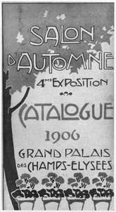 Ilustración de la portada del catálogo para el 4º Salón de Otoño en el Grand Palais, París, 1906 de French School