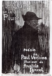 Portada de la partitura Le Chant de la pluie, de un poema de Paul Verlaine, 1844 de French School