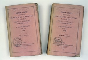 Portadas de dos catálogos del Salón francés entregados al Sr. y la Sra. Bowes, 1868