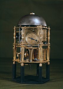 Frente de un reloj de mesa hexagonal por Nicolas Lemaindre de French School