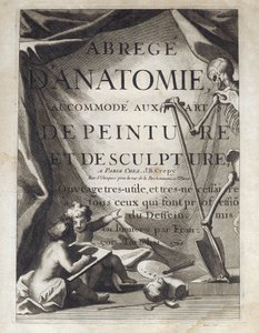 Frontispicio - Anatomía Abstracta, acomodada a las artes de la pintura y la escultura - Abreviado de anatomía, acomodado a las artes de pintura y escultura, y puesto en un nuevo orden por François Tortebat (1610-1690) - 1760 de French School