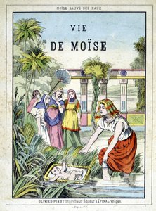 Frontispicio del libro “Vida de Moisés”, ed. Olivier Pinot, Epinal, finales del siglo XIX de French School