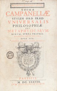 Frontispicio de Universalis Philosophiae por Tommaso Campanella, publicado en París, 1638 de French School