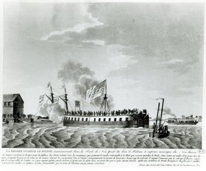 Buque de guerra a vapor de Fulton, Fulton el Primero, diseñado y construido por Robert Fulton para la defensa de Nueva York en la guerra de 1812 de French School