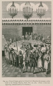 Cena fúnebre, dada por Grimod de la Reyniere el Joven, en su hotel en los Campos Elíseos, París, 1 de febrero de 1783 de French School