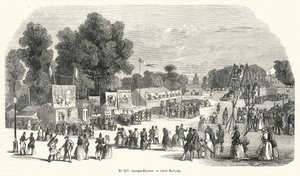 Feria en la Plaza Marigny, Campos Elíseos, París (grabado) de French School