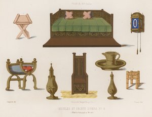 Muebles y varios objetos de la Francia del siglo XIV de French School