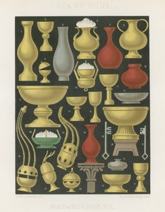 Muebles y varios objetos de los siglos XII y XIII de French School