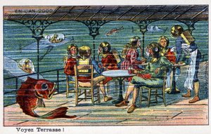 Días futuros: Una visión del siglo XIX del año 2000 - Terraza del mar (bajo el mar) de French School