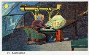 Futuredays: Una visión del siglo XIX del año 2000 - Serie: Un astrónomo (trabajando con un telescopio particular)