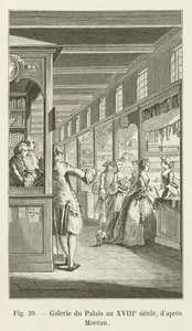 Galería del Palacio en el siglo XVIII, según Moreau de French School