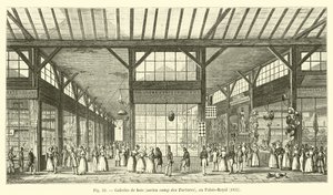 Galerías de madera, antiguo campamento de los Tártaros, en el Palais-Royal, 1825 de French School