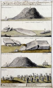 Antigüedades galas ubicadas en Locmaziaquev, Crach, Quiberon y Carnac, parroquias del Obispado de Vanne - en “Descripción histórica, topográfica y natural de Bretaña” por Robien de French School
