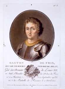 Gastón de Foix, Duque de Nemours, de Retratos de grandes hombres, mujeres ilustres y sujetos memorables de Francia, publicado 1787-92 de French School