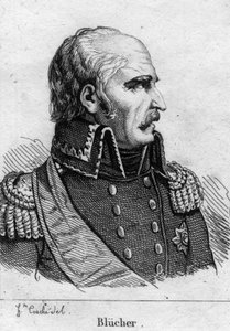 Gebhard Leberecht, Príncipe Blücher von Wahlstatt (1742-1819), mariscal prusiano. Grabado del siglo XIX. de French School