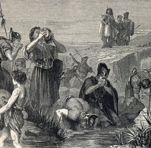 Gedeón (Gedeon) llamado por Dios para derrotar a los Madianitas escoge a sus soldados de entre los que beben mientras se llevan el agua a la boca (Gideon o Gedeon escoge a sus soldados quedándose sólo con los que se llevan el agua a la boca, y mientras lo  de French School