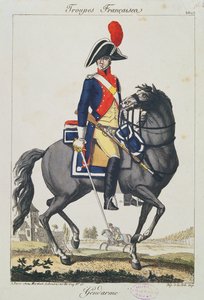 Gendarme montado a caballo, 1807 de French School