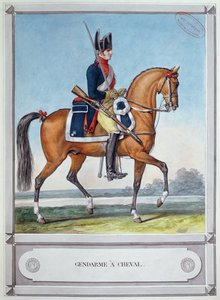 Gendarme montado a caballo, c. 1812 de French School