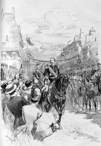 El General Boulanger entró oficialmente en Clermont Ferrand en 1887. de French School