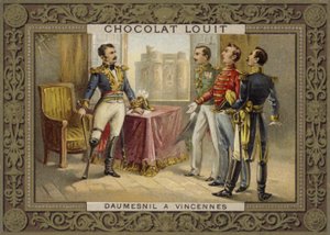 El general Daumesnil negándose a rendir el Château de Vincennes, Francia, 1814