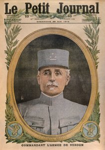 General Nivelle comandando el ejército de Verdún, ilustración de portada de Le Petit Journal, suplemento ilustrado, 28 de mayo de 1916 de French School