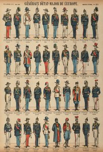 Oficiales del estado mayor y uniformes de ejércitos de todo el mundo de French School