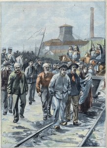 Huelga general de mineros en el norte de Francia, en "Le Petit Parisien" de French School