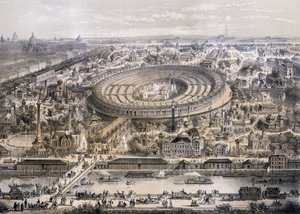 Vista general de la Exposición Universal de 1867, tomada desde la colina de Trocadero, París, 1867