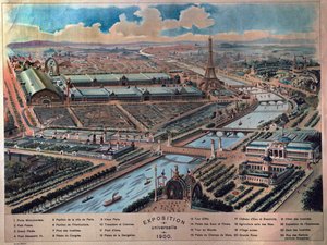 Vista general de la Exposición Universal de París. Grabado de 1900. Museo Carnavalet de French School