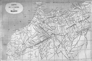 Mapa geográfico del imperio de Marruecos en 859. Grabado en “Le Monde Illustré” n°129 del 1 de octubre de 1859. de French School