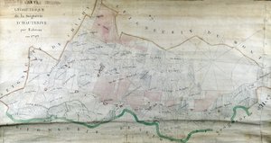 Mapa geométrico de la señoría de Hauterive por Labrune en 1787 de French School