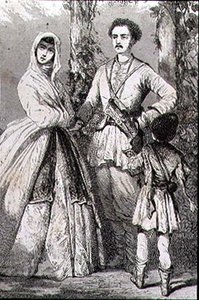 Trajes Georgianos en la década de 1860 de French School