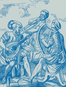 Músicos alemanes tocando el laúd y la guitarra de French School