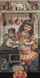 Niña cocinando en la cocina de French School