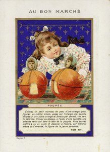 Niña jugando con muñecas rodantes, Poupee de French School