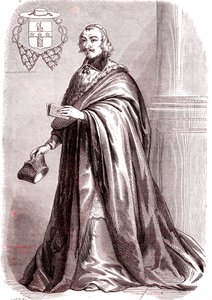 Giulio Raimondo Mazzarino, cardenal y diplomático francés de origen italiano.1865 (grabado) de French School