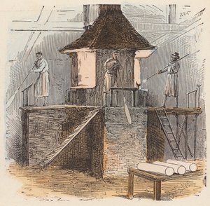 Fabricación de vidrio (grabado en color) de French School