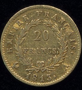 Moneda de oro de 20 francos (Napoleón) de 1813