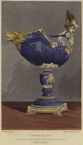 Copa de lapislázuli en forma de góndola montada en plata dorada y esmaltada, siglo XVI de French School